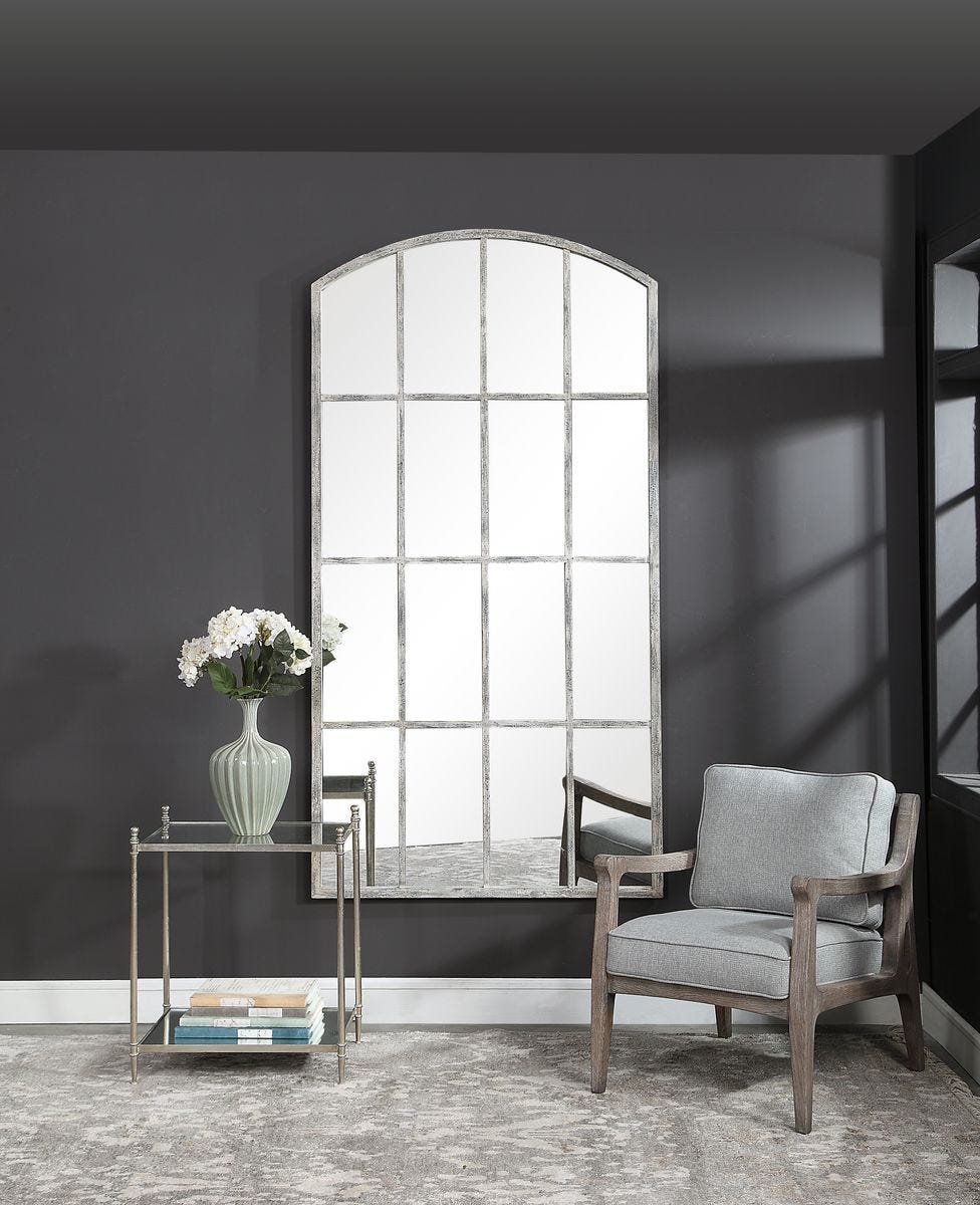 Amiel Large Arch Mirror, Ivory - full-length mirror for creating the illusion of space and light | Image 7 | InSTYLE Home & Rugs