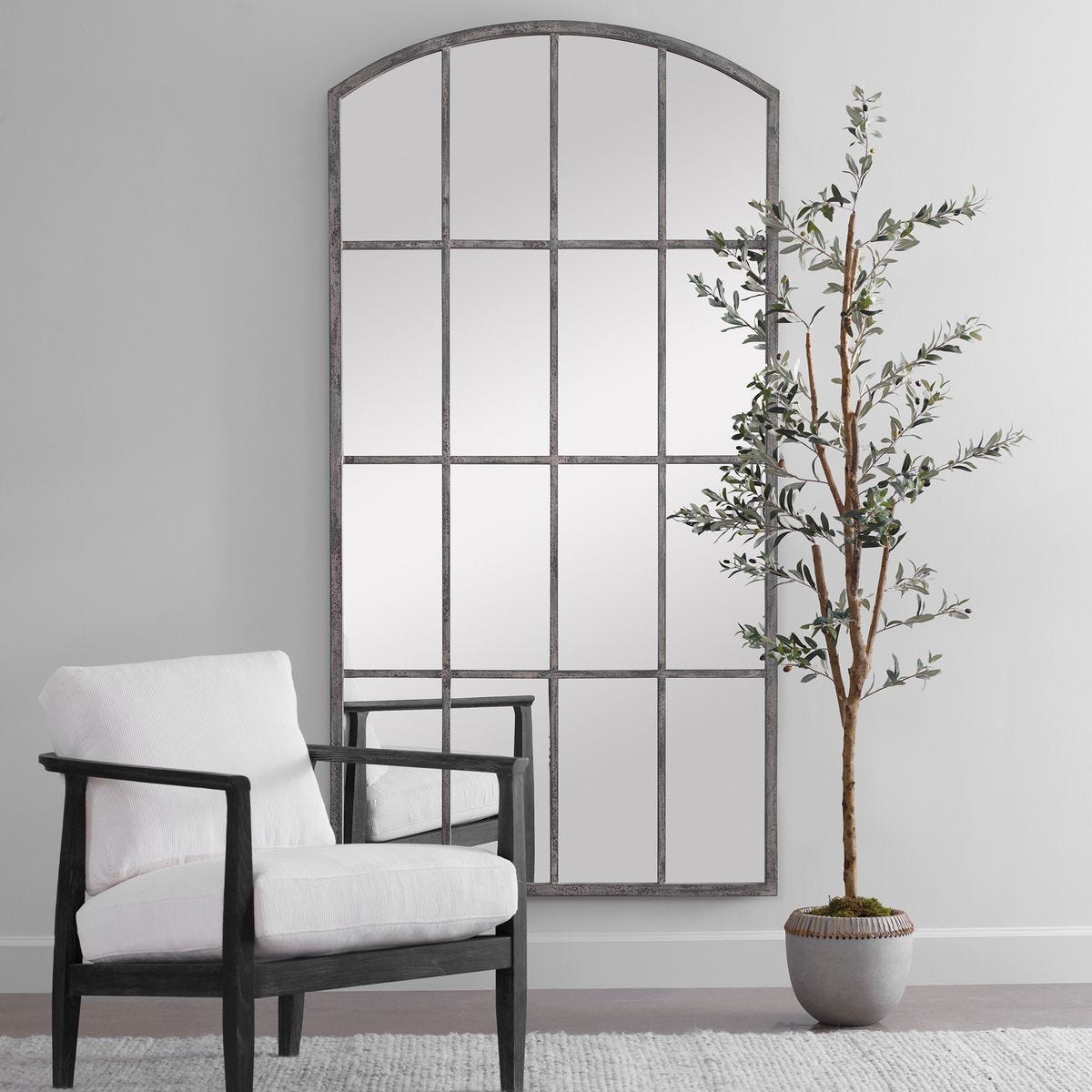 Amiel Large Arch Mirror, Ivory - full-length mirror for creating the illusion of space and light | Image 1 | InSTYLE Home & Rugs