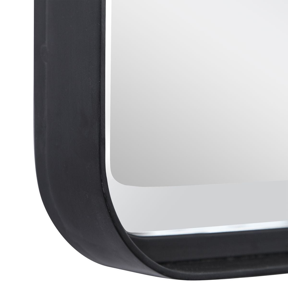 Crofton Vanity Mirror, Black - elegant mirror for adding style and light to any room | Image 6 | InSTYLE Home & Rugs