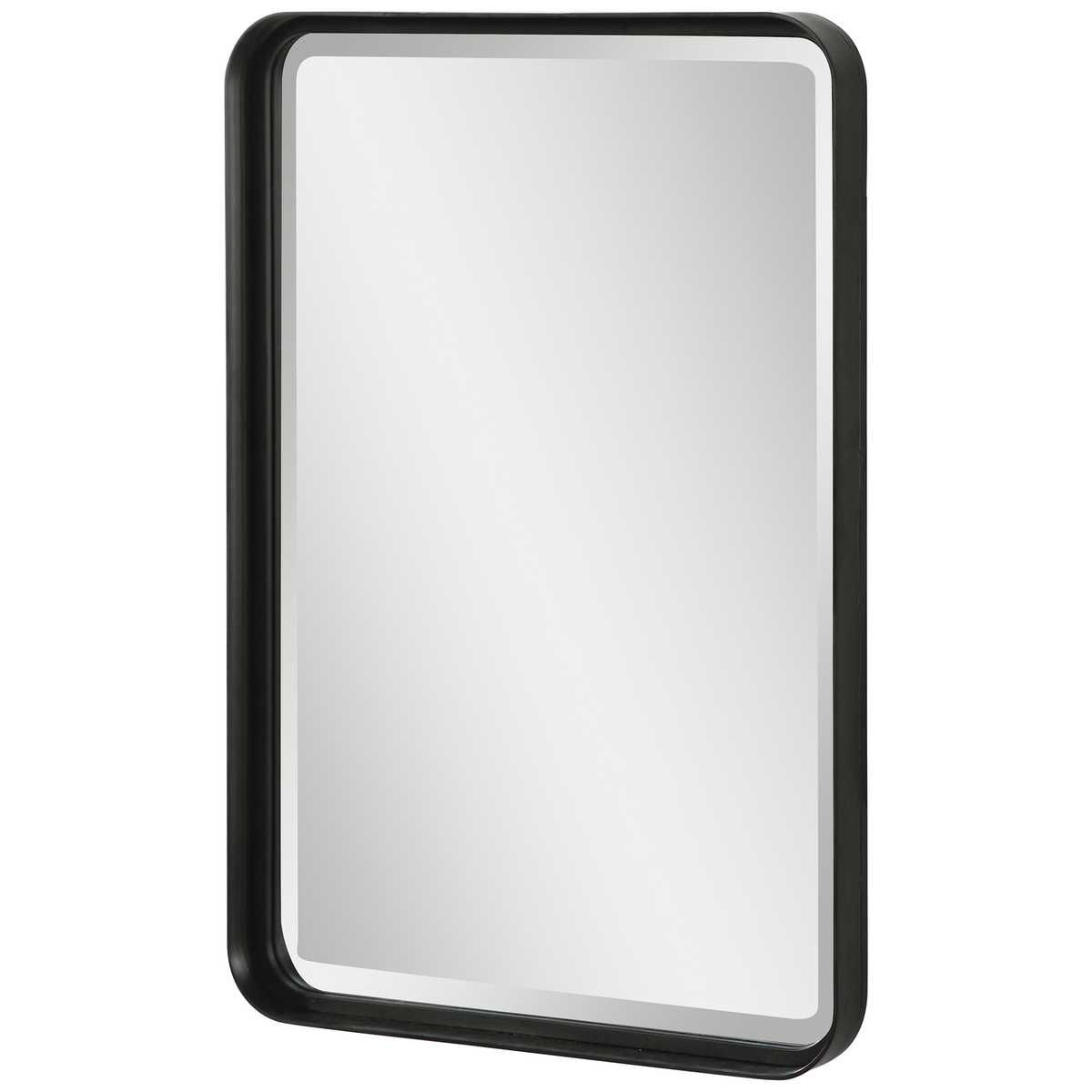 Crofton Vanity Mirror, Black - elegant mirror for adding style and light to any room | Image 8 | InSTYLE Home & Rugs