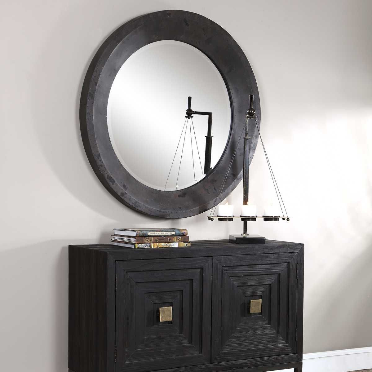 Frazier Round Mirror - elegant mirror for adding style and light to any room | Image 3 | InSTYLE Home & Rugs