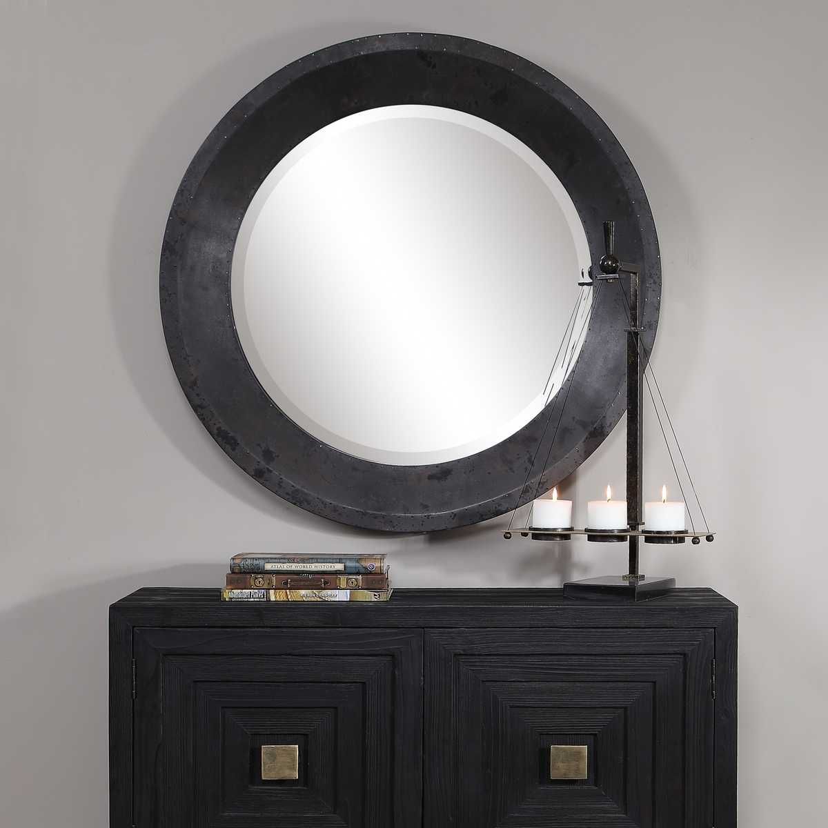 Frazier Round Mirror - elegant mirror for adding style and light to any room | Image 1 | InSTYLE Home & Rugs