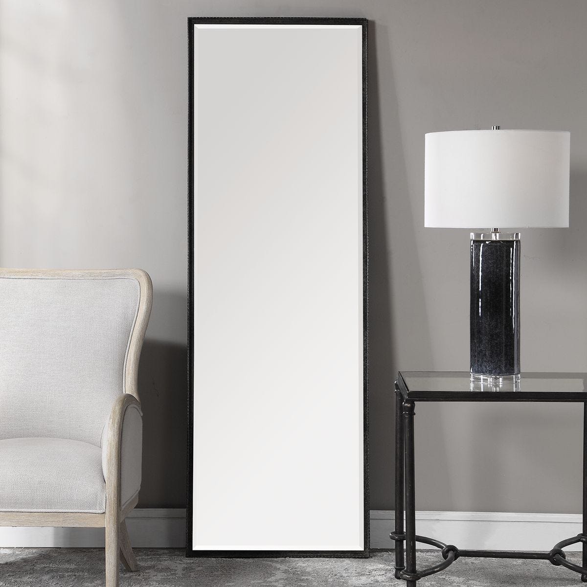 Callan Mirror, Black - full-length mirror for creating the illusion of space and light | Image 3 | InSTYLE Home & Rugs