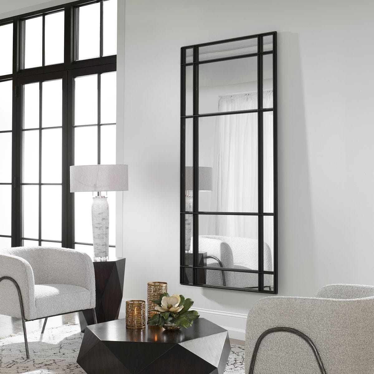 Spurgeon Mirror, Black - elegant mirror for adding style and light to any room | Image 1 | InSTYLE Home & Rugs