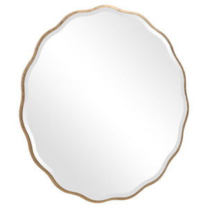 Aneta Round Mirror, Gold - modern mirror with sleek design for contemporary interiors | Image 4 | InSTYLE Home & Rugs
