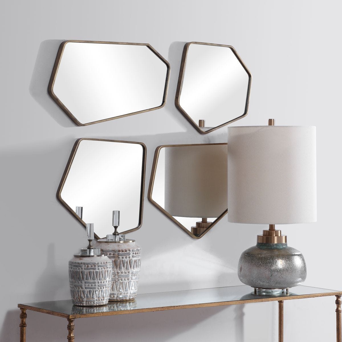 Linneah Mirrors, Gold, S/4 - perfect for enhancing light and creating a sense of space | Image 5 | InSTYLE Home & Rugs