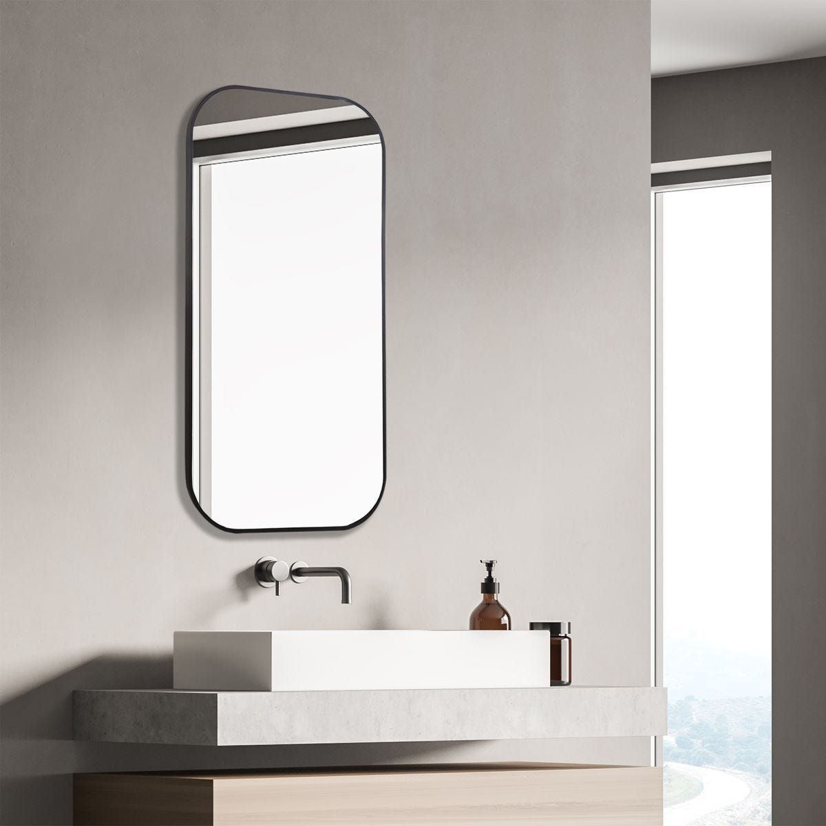Taft Mirror, Black - modern mirror with sleek design for contemporary interiors | Image 6 | InSTYLE Home & Rugs