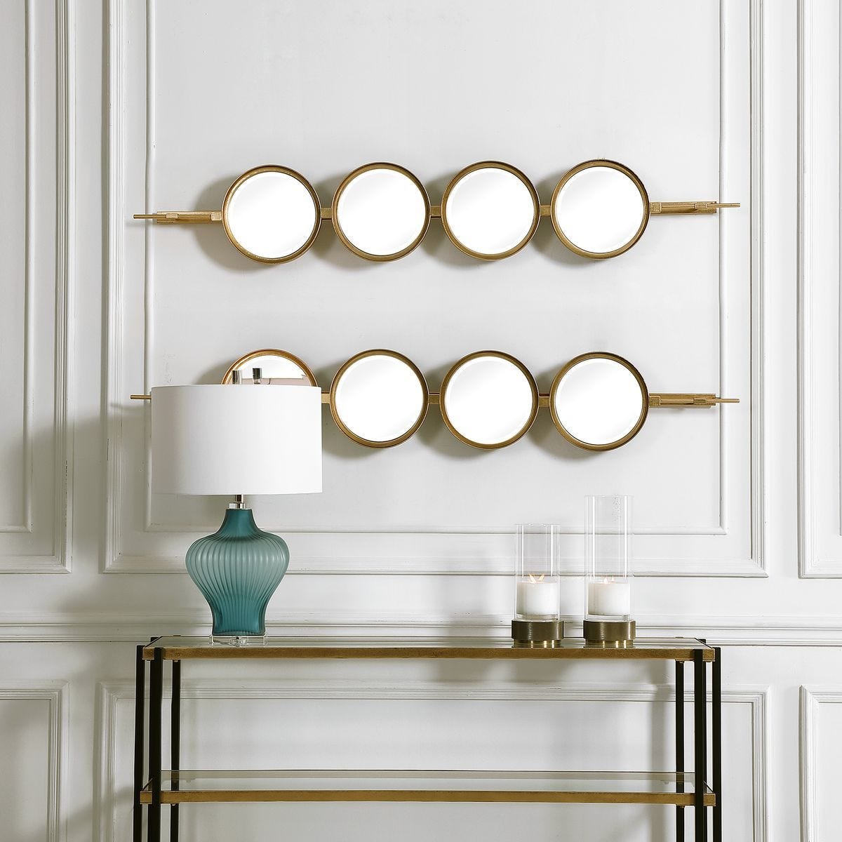 Button Mirror, Gold - elegant mirror for adding style and light to any room | Image 3 | InSTYLE Home & Rugs