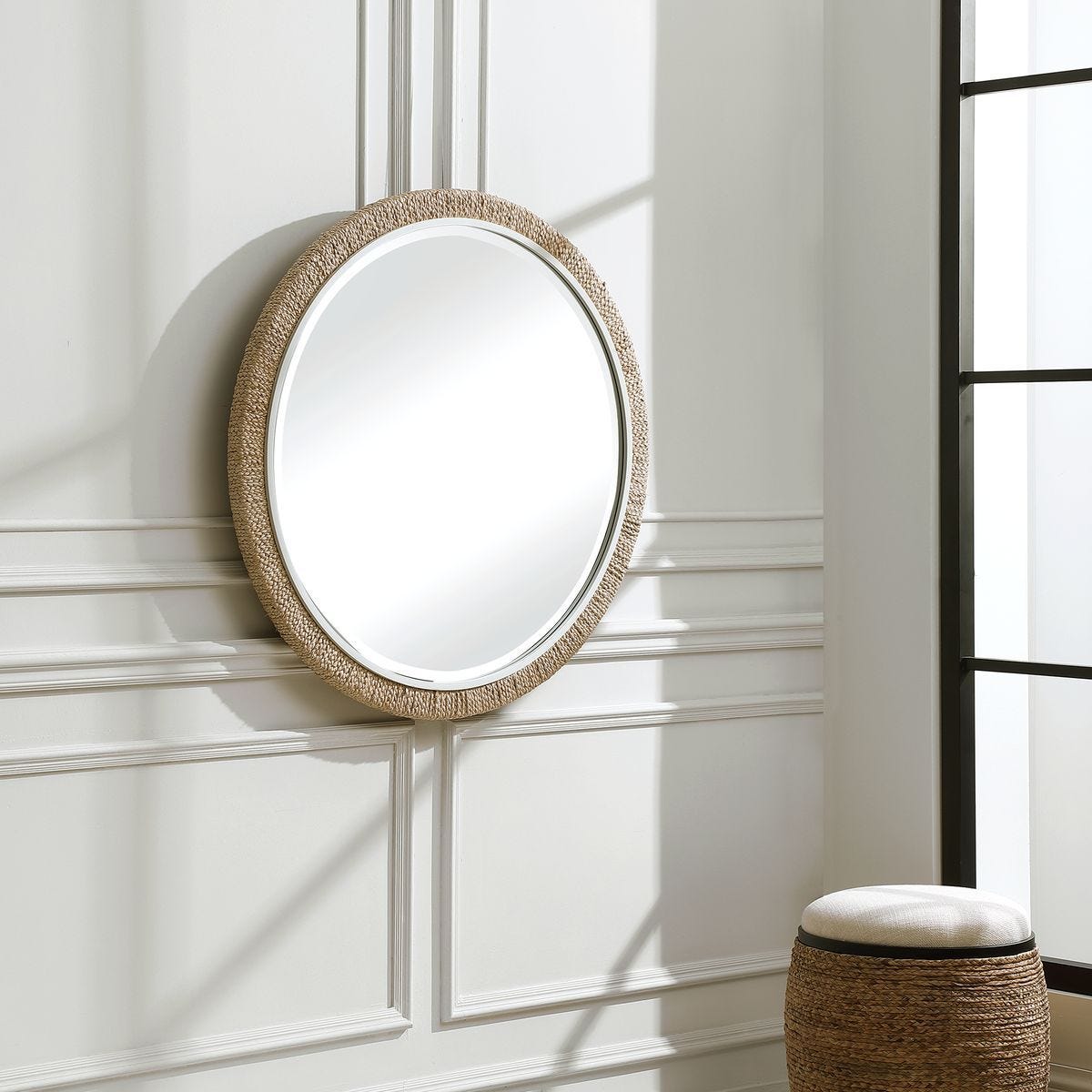 Carbet Round Mirror - full-length mirror for creating the illusion of space and light | Image 7 | InSTYLE Home & Rugs