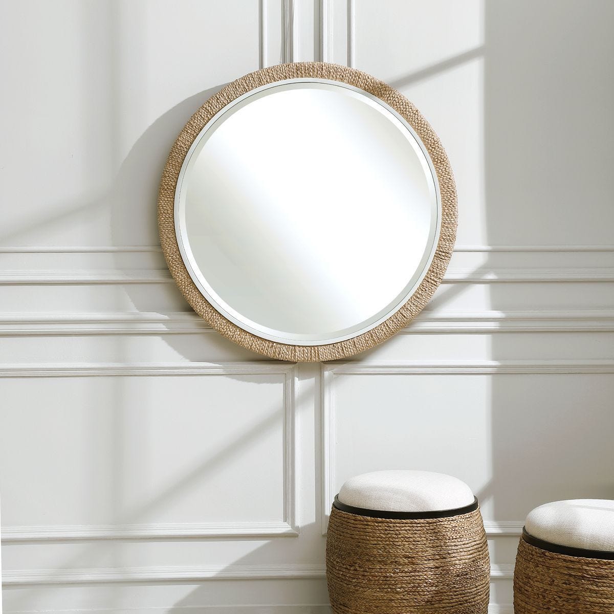 Carbet Round Mirror - full-length mirror for creating the illusion of space and light | Image 1 | InSTYLE Home & Rugs