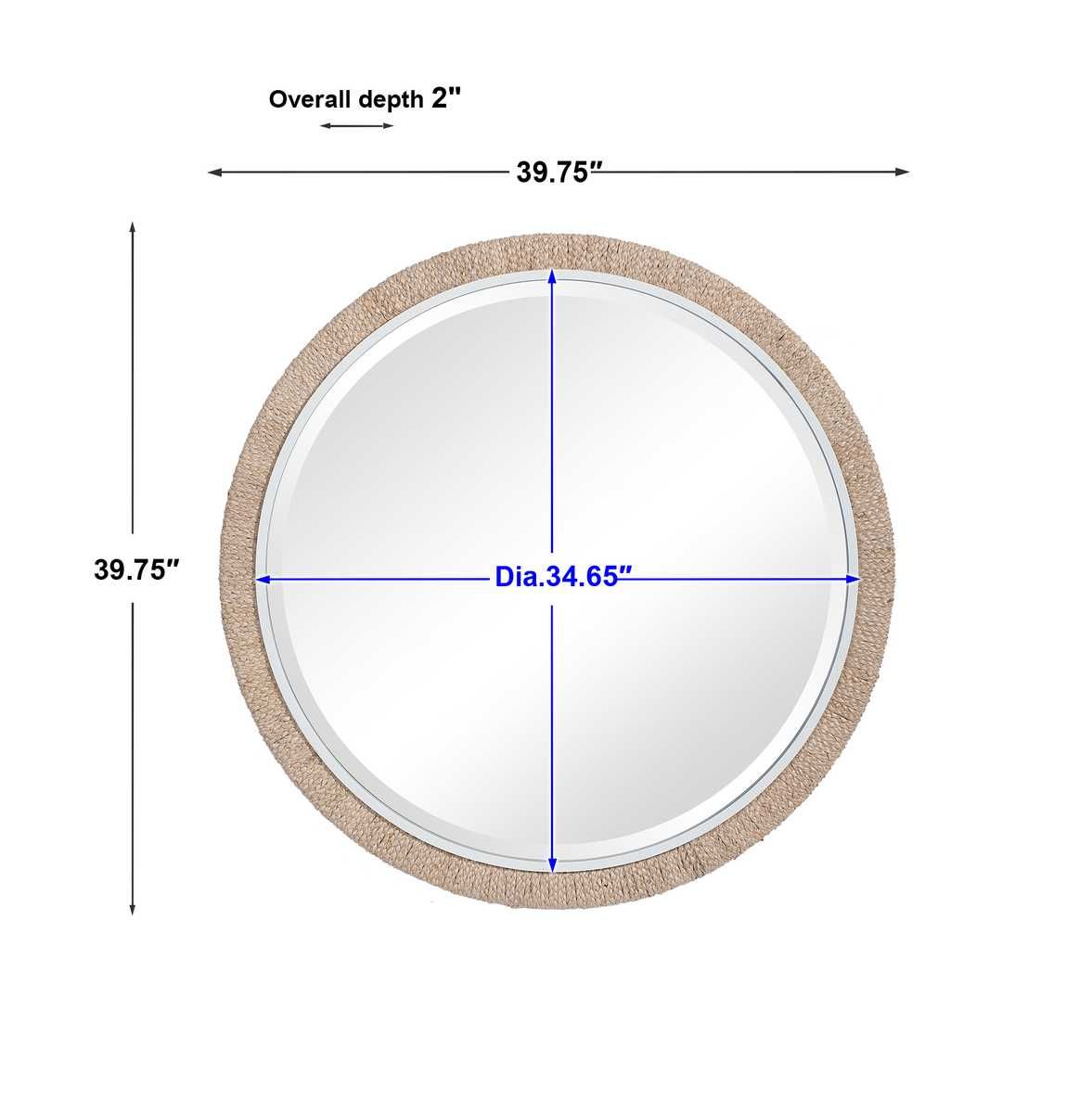 Carbet Round Mirror - full-length mirror for creating the illusion of space and light | Image 8 | InSTYLE Home & Rugs