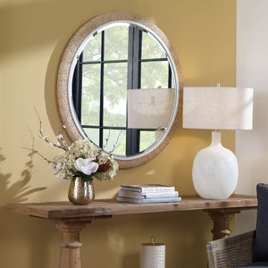 Carbet Round Mirror - full-length mirror for creating the illusion of space and light | Image 6 | InSTYLE Home & Rugs