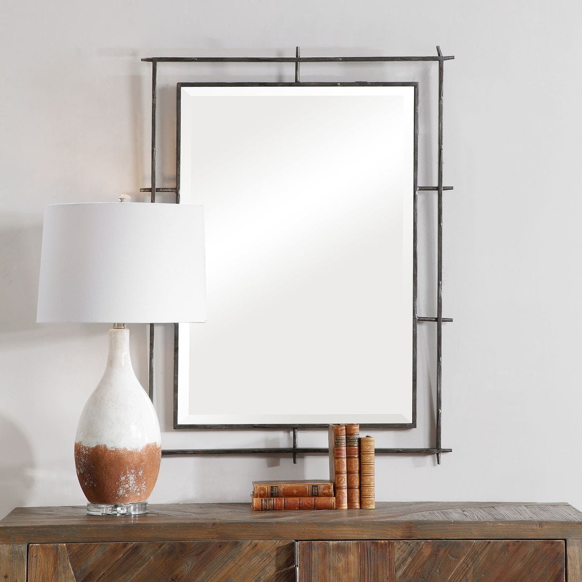 Ironworks Mirror - modern mirror with sleek design for contemporary interiors | Image 1 | InSTYLE Home & Rugs