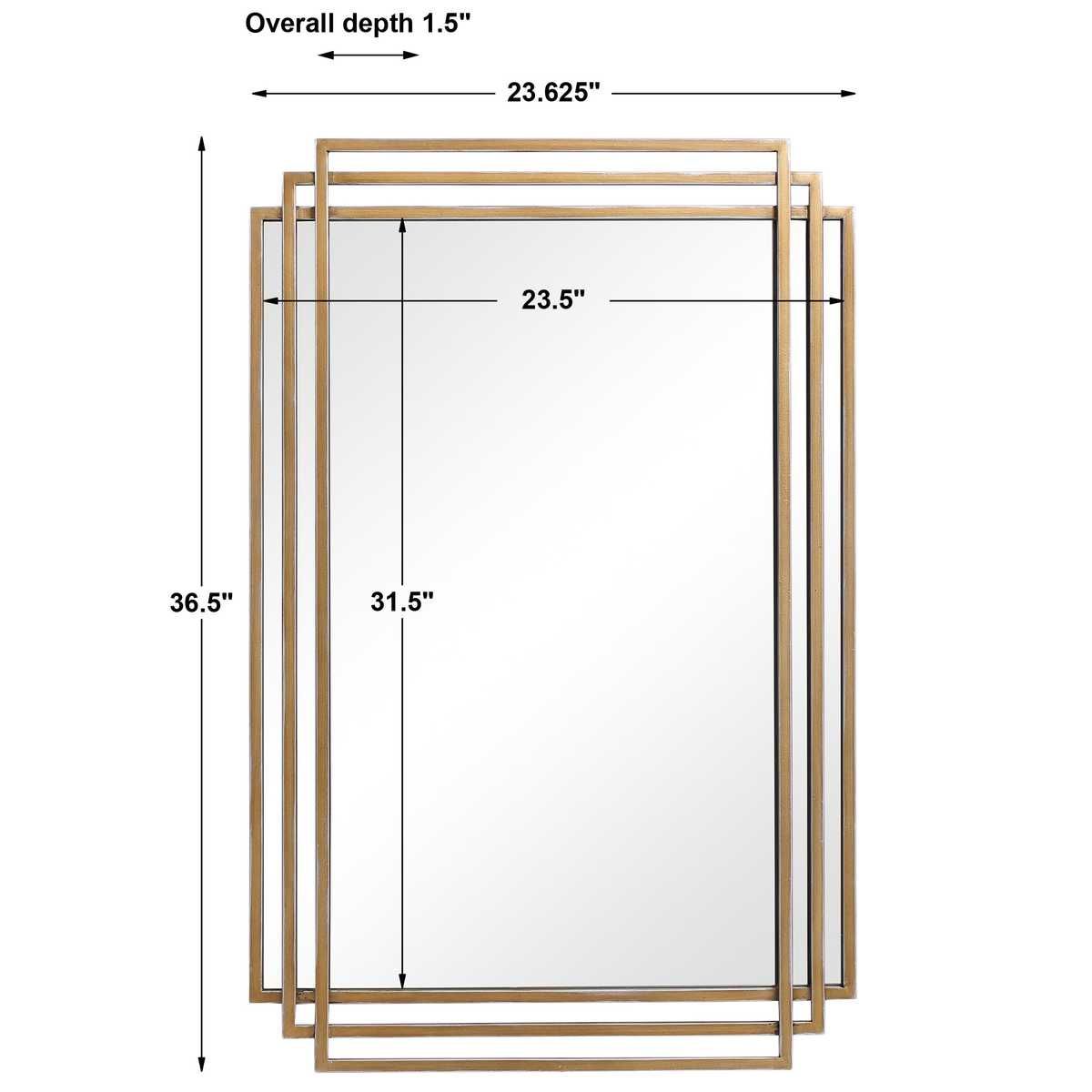 Amherst Mirror, Gold - modern mirror with sleek design for contemporary interiors | Image 8 | InSTYLE Home & Rugs