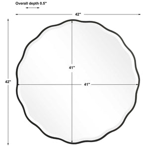 Aneta Round Mirror, Black - modern mirror with sleek design for contemporary interiors | Image 5 | InSTYLE Home & Rugs