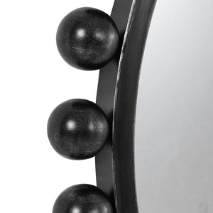 Cyra Round Mirror, Black - full-length mirror for creating the illusion of space and light | Image 5 | InSTYLE Home & Rugs