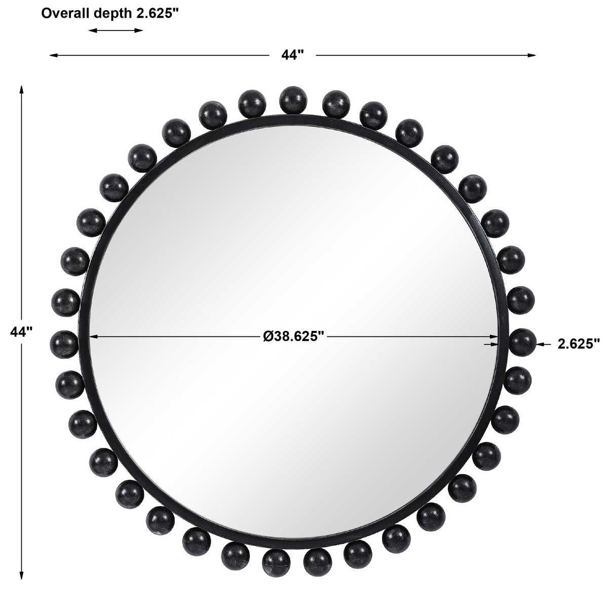 Cyra Round Mirror, Black - full-length mirror for creating the illusion of space and light | Image 9 | InSTYLE Home & Rugs