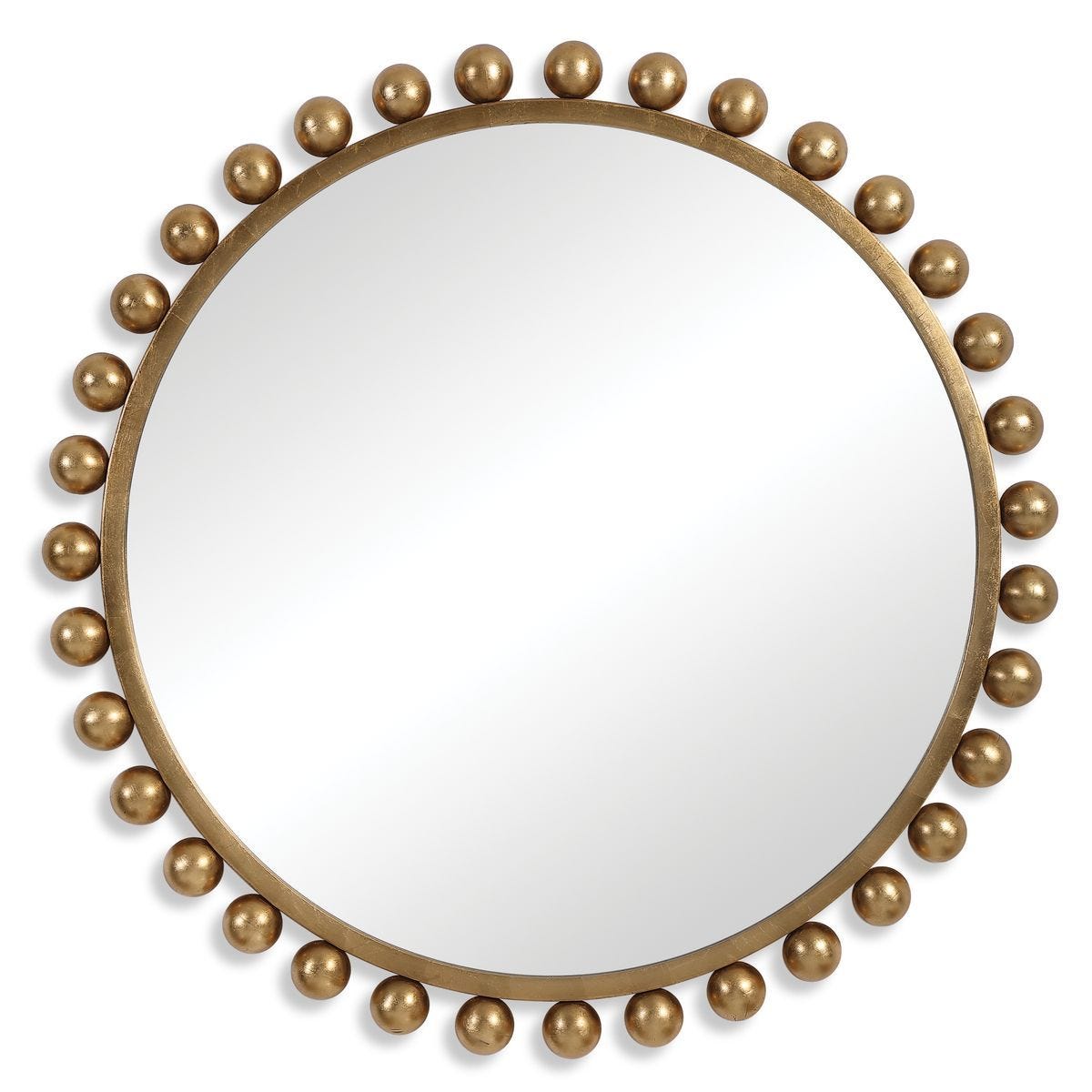 Cyra Round Mirror, Gold - full-length mirror for creating the illusion of space and light | Image 2 | InSTYLE Home & Rugs