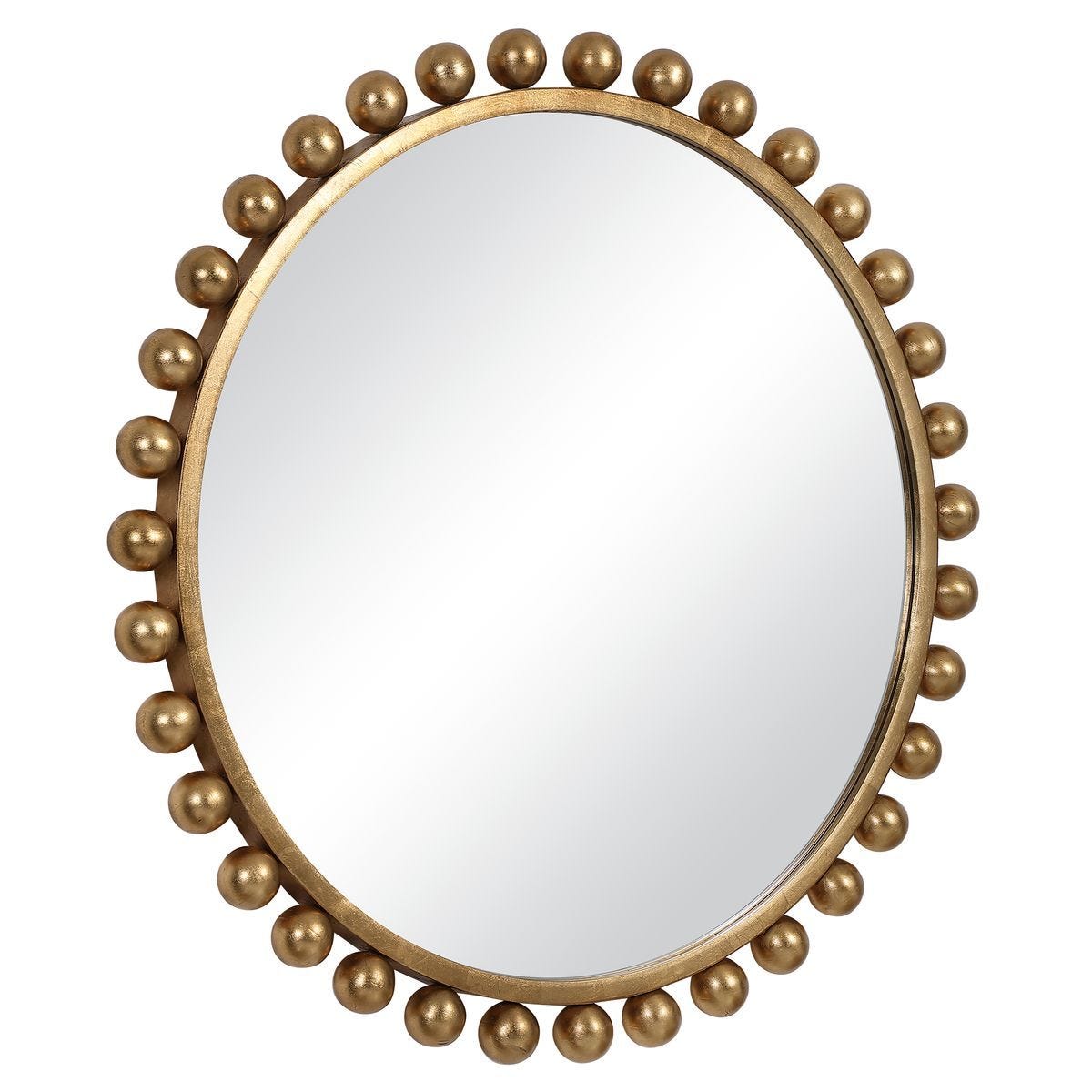 Cyra Round Mirror, Gold - full-length mirror for creating the illusion of space and light | Image 3 | InSTYLE Home & Rugs