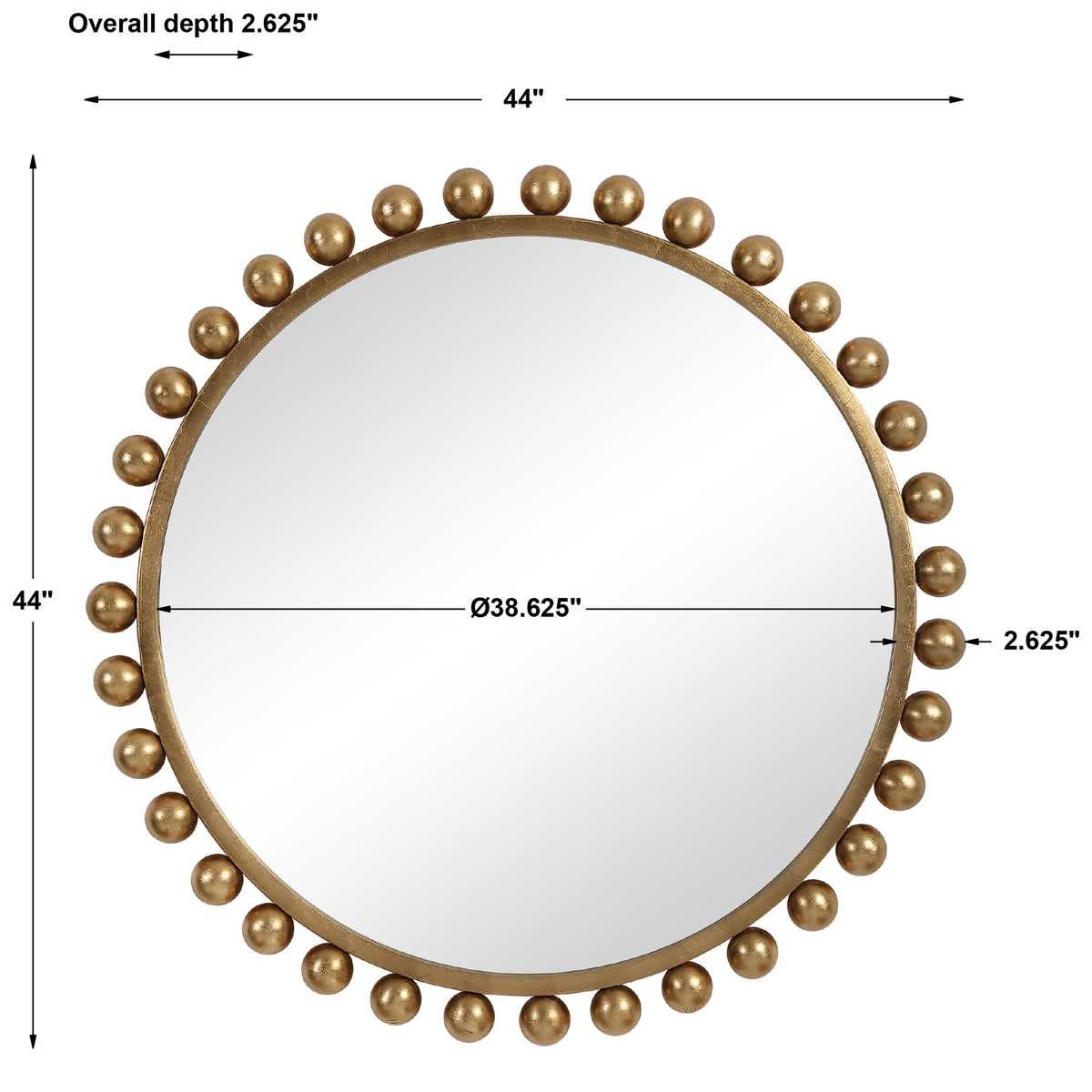 Cyra Round Mirror, Gold - full-length mirror for creating the illusion of space and light | Image 7 | InSTYLE Home & Rugs