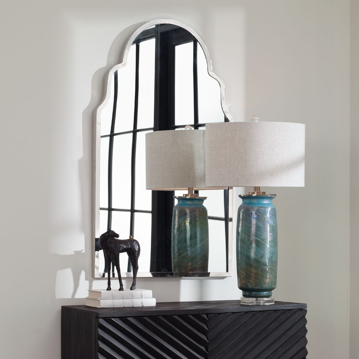 Brayden Arch Mirror, Nickel - available in various shapes, sizes, and frame styles | Image 6 | InSTYLE Home & Rugs