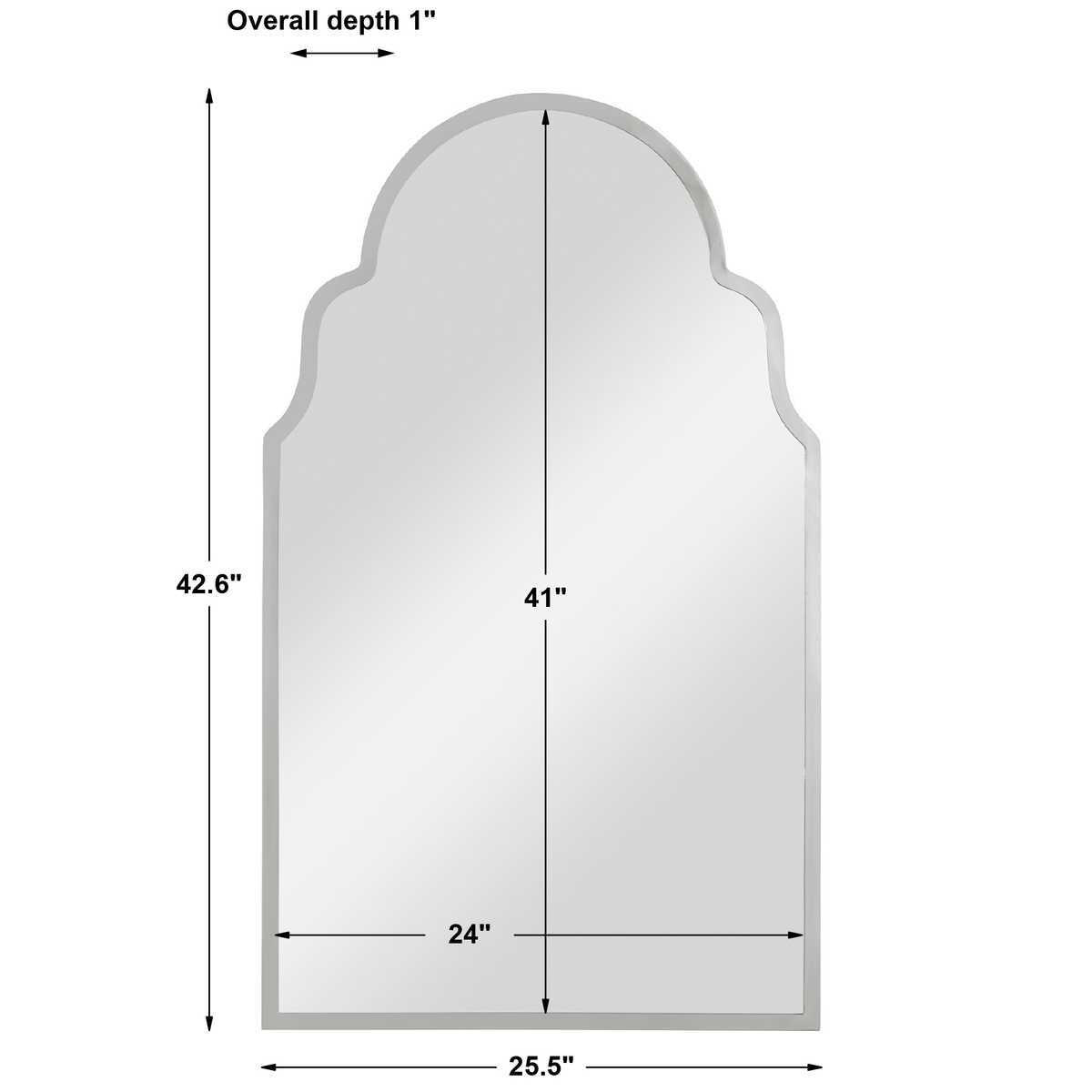 Brayden Arch Mirror, Nickel - available in various shapes, sizes, and frame styles | Image 7 | InSTYLE Home & Rugs