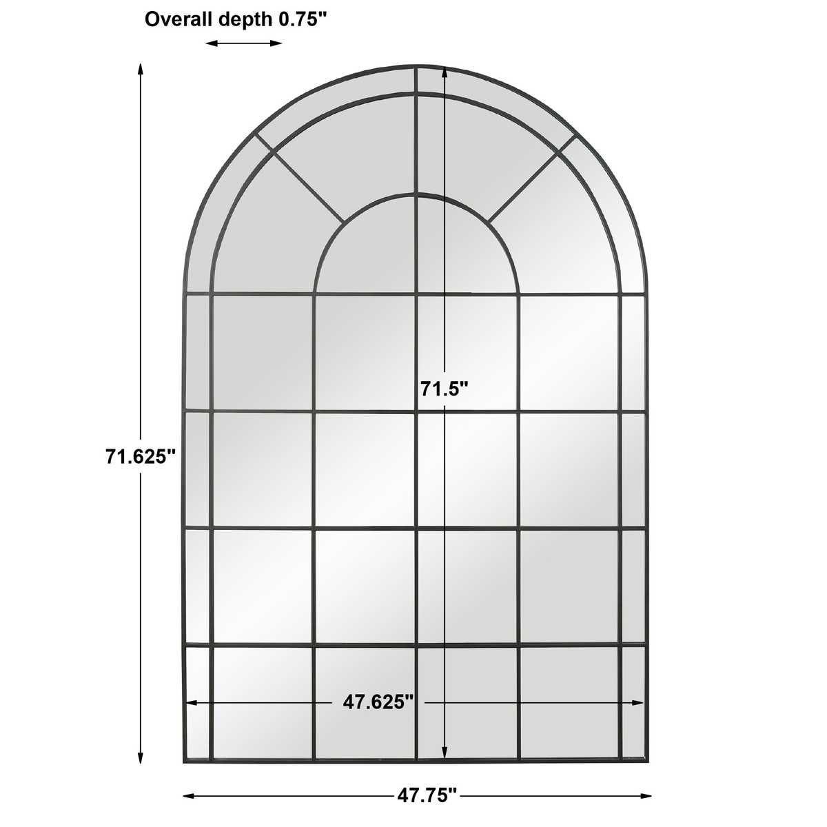 Grantola Arch Mirror, Black - full-length mirror for creating the illusion of space and light | Image 6 | InSTYLE Home & Rugs