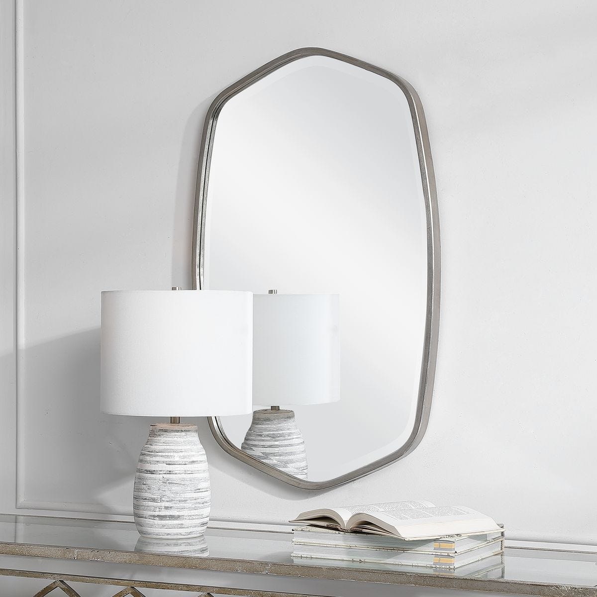 Duronia Mirror, Silver - elegant mirror for adding style and light to any room | Image 7 | InSTYLE Home & Rugs