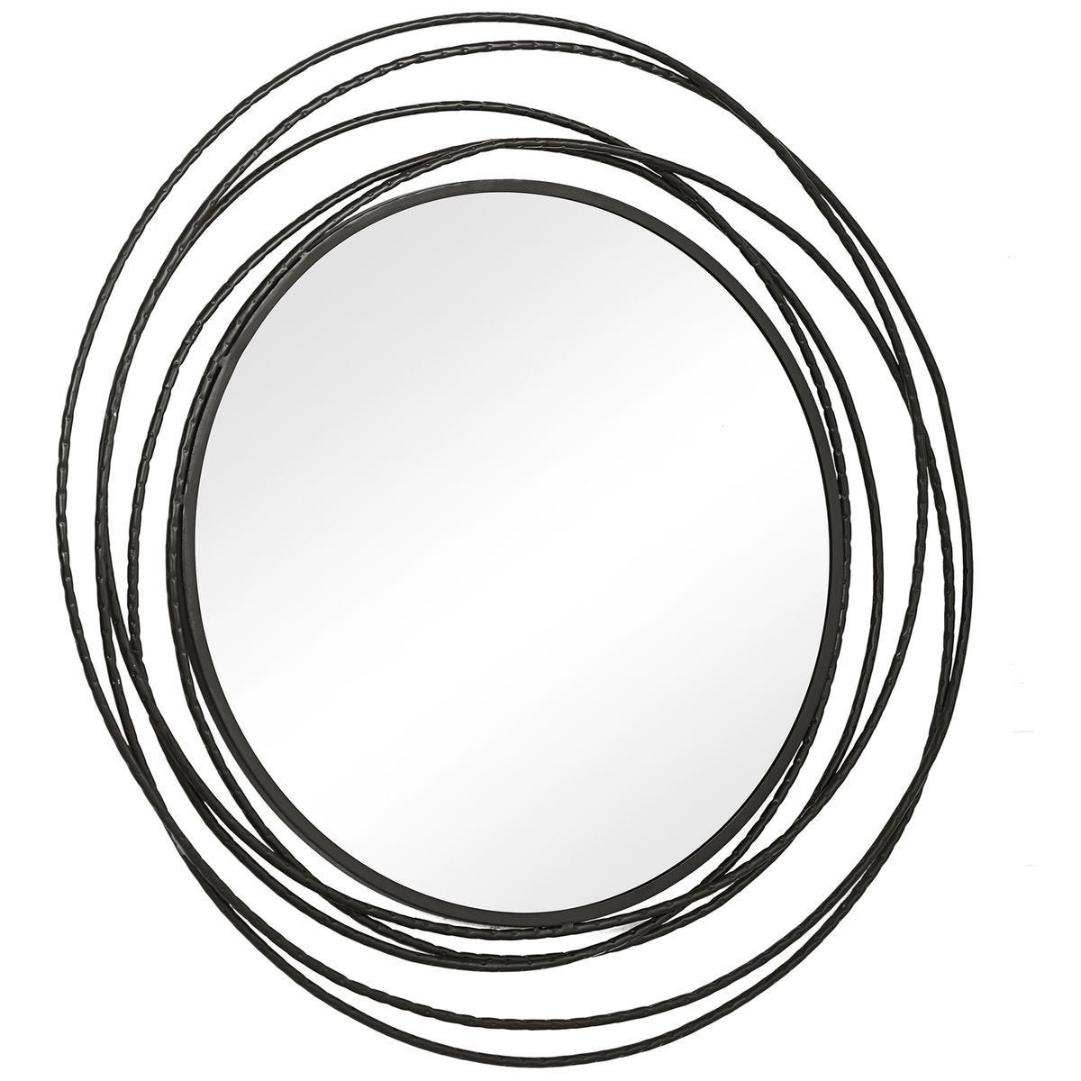 Whirlwind Round Mirror, Black - full-length mirror for creating the illusion of space and light | Image 3 | InSTYLE Home & Rugs