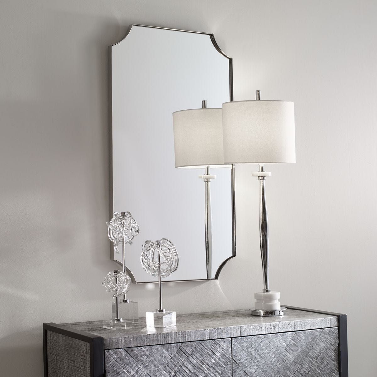 Lennox Mirror, Nickel - available in various shapes, sizes, and frame styles | Image 3 | InSTYLE Home & Rugs
