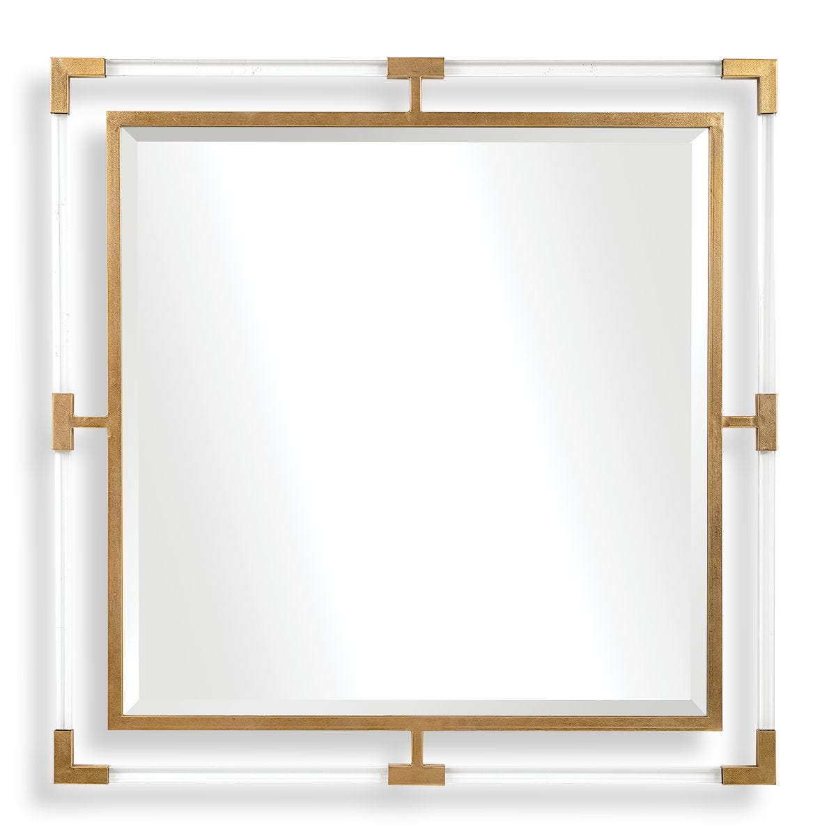 Balkan Square Mirror, Gold - modern mirror with sleek design for contemporary interiors | Image 2 | InSTYLE Home & Rugs