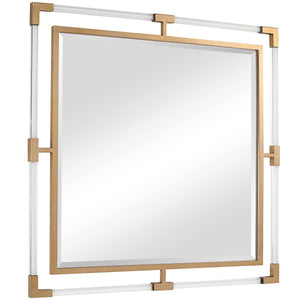 Balkan Square Mirror, Gold - modern mirror with sleek design for contemporary interiors | Image 4 | InSTYLE Home & Rugs