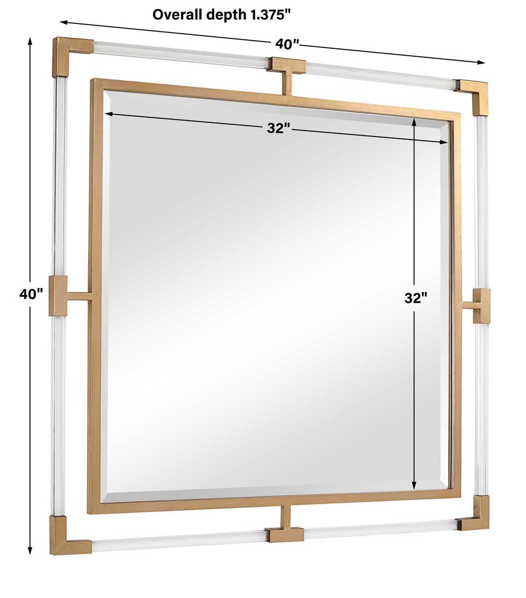 Balkan Square Mirror, Gold - modern mirror with sleek design for contemporary interiors | Image 7 | InSTYLE Home & Rugs