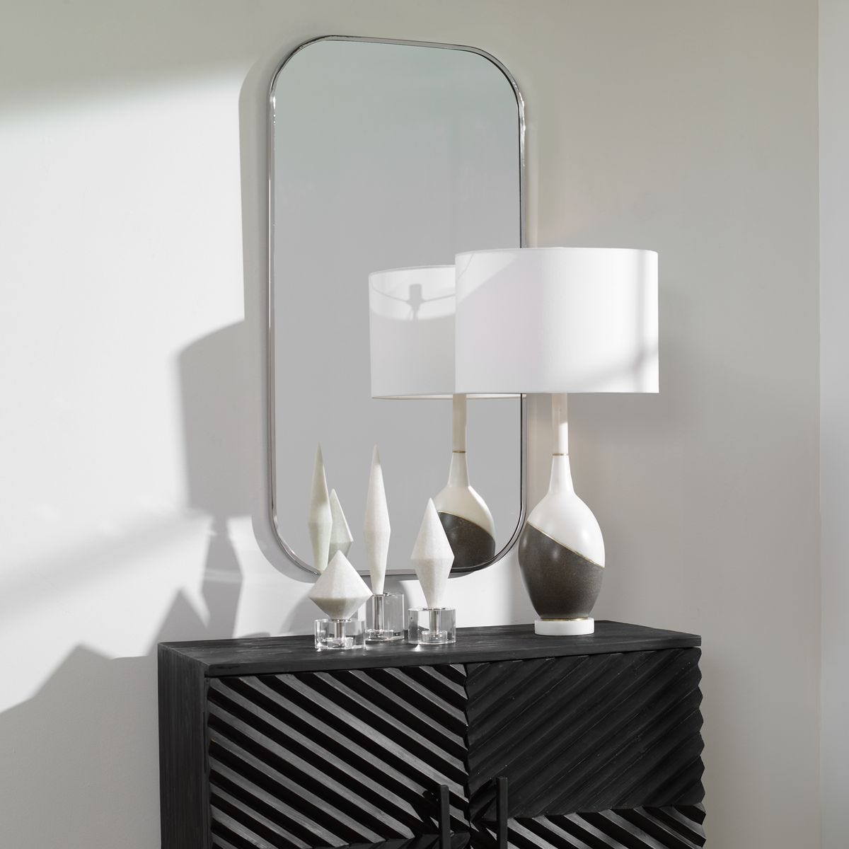Taft Mirror, Polished Nickel - elegant and functional accent pieces for any room | Image 3 | InSTYLE Home & Rugs