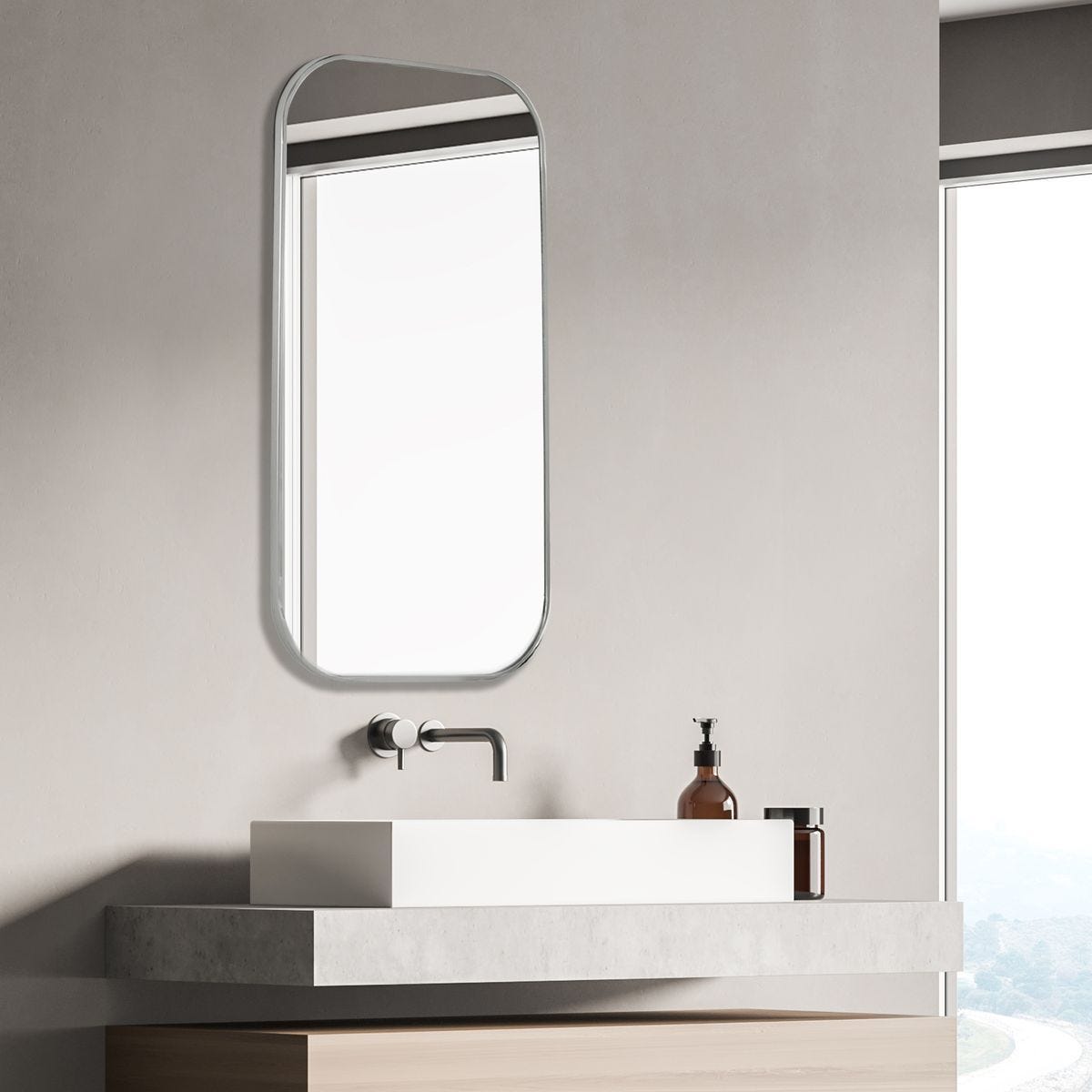 Taft Mirror, Polished Nickel - elegant and functional accent pieces for any room | Image 1 | InSTYLE Home & Rugs