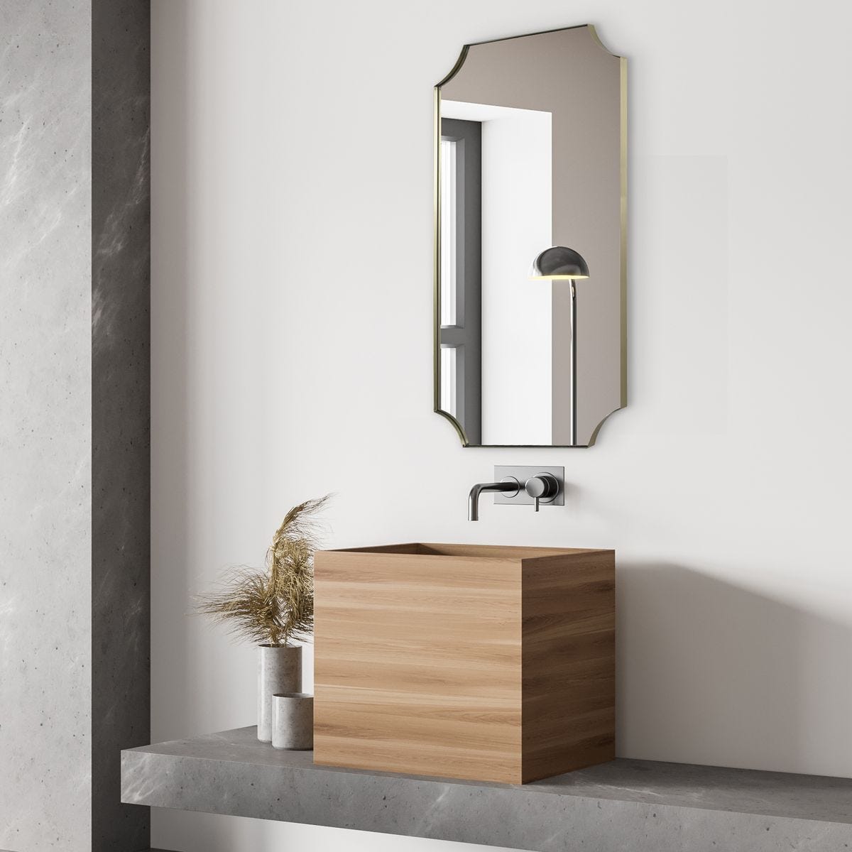 Lennox Mirror, Brass - elegant mirror for adding style and light to any room | Image 1 | InSTYLE Home & Rugs
