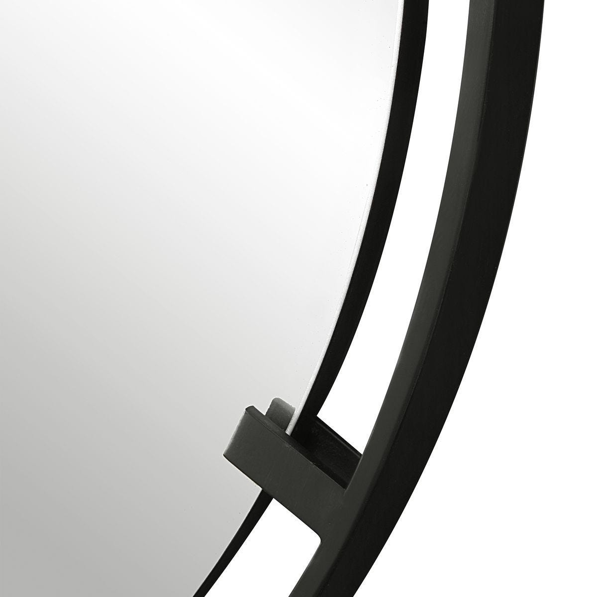 Cashel Round Mirror - modern mirror with sleek design for contemporary interiors | Image 4 | InSTYLE Home & Rugs
