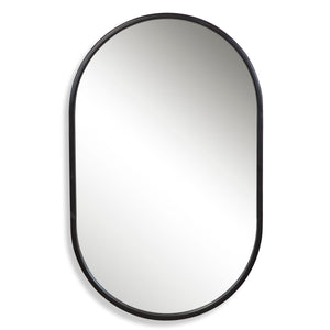 Varina Oval Mirror, Black - modern mirror with sleek design for contemporary interiors | Image 2 | InSTYLE Home & Rugs