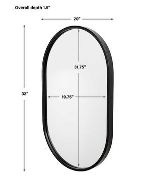 Varina Oval Mirror, Black - modern mirror with sleek design for contemporary interiors | Image 7 | InSTYLE Home & Rugs