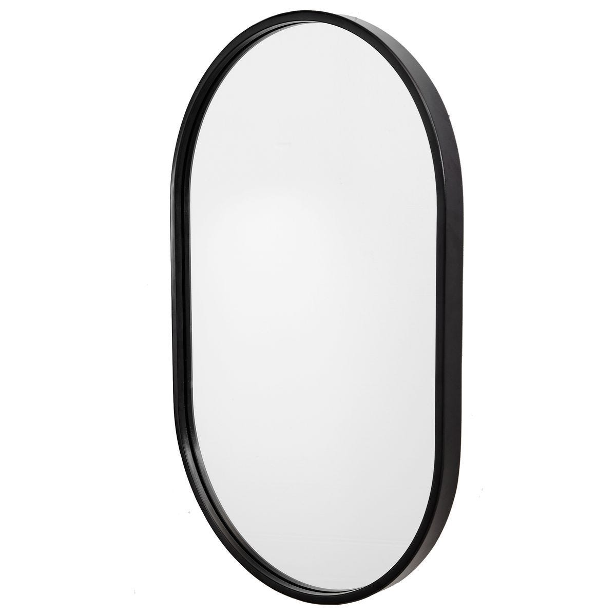 Varina Oval Mirror, Black - modern mirror with sleek design for contemporary interiors | Image 3 | InSTYLE Home & Rugs