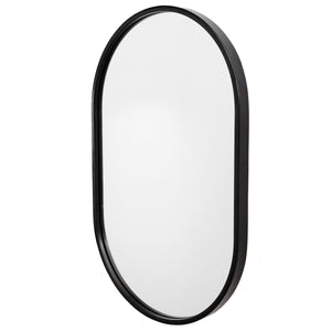 Varina Oval Mirror, Black - modern mirror with sleek design for contemporary interiors | Image 3 | InSTYLE Home & Rugs