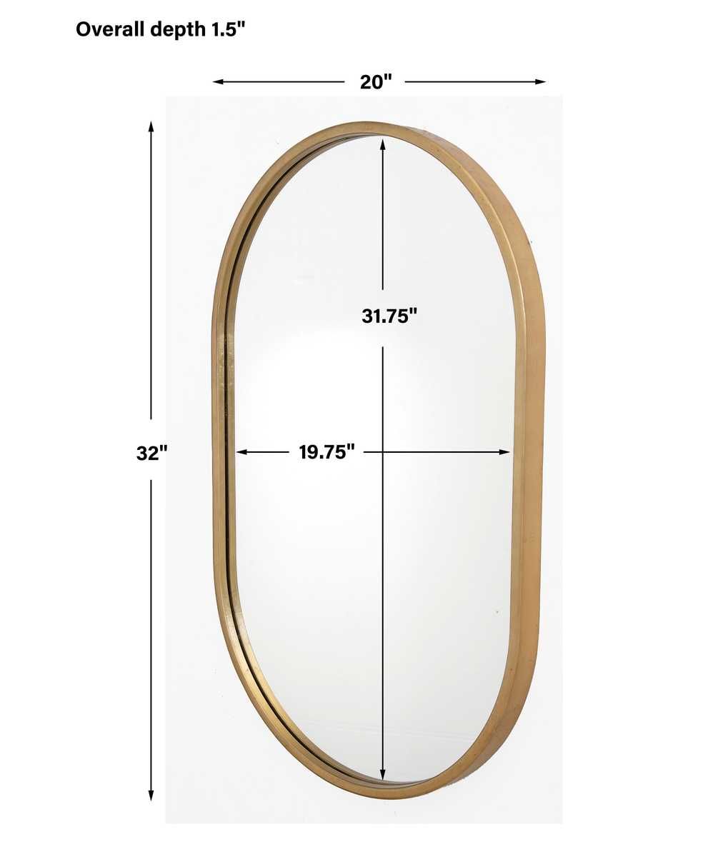 Varina Oval Mirror, Gold - modern mirror with sleek design for contemporary interiors | Image 7 | InSTYLE Home & Rugs