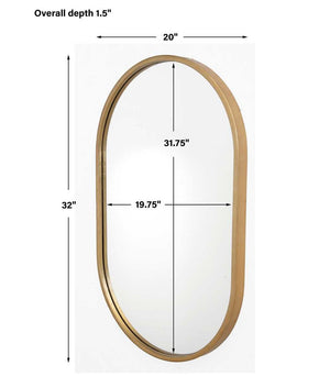 Varina Oval Mirror, Gold - modern mirror with sleek design for contemporary interiors | Image 7 | InSTYLE Home & Rugs
