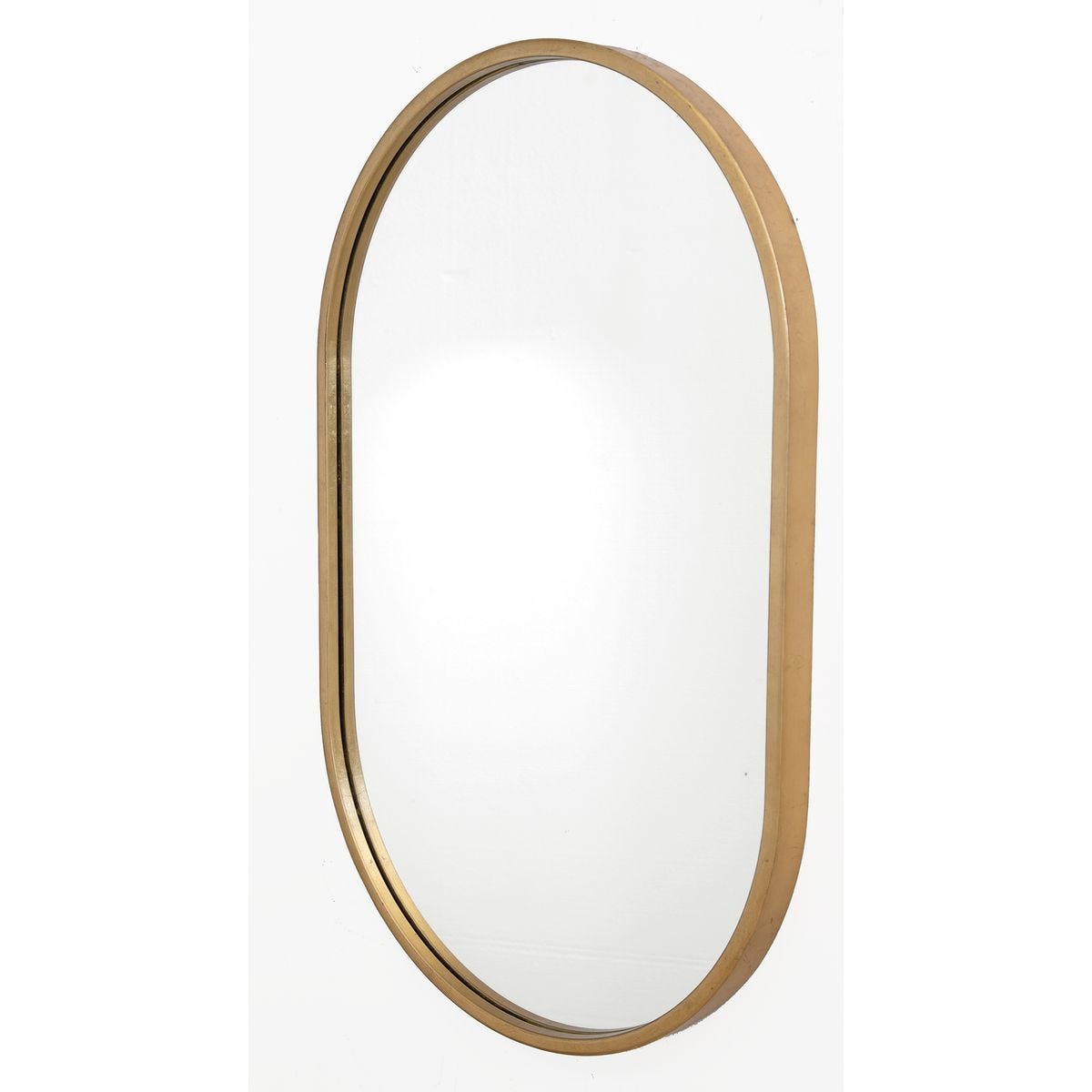 Varina Oval Mirror, Gold - modern mirror with sleek design for contemporary interiors | Image 3 | InSTYLE Home & Rugs