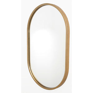 Varina Oval Mirror, Gold - modern mirror with sleek design for contemporary interiors | Image 3 | InSTYLE Home & Rugs