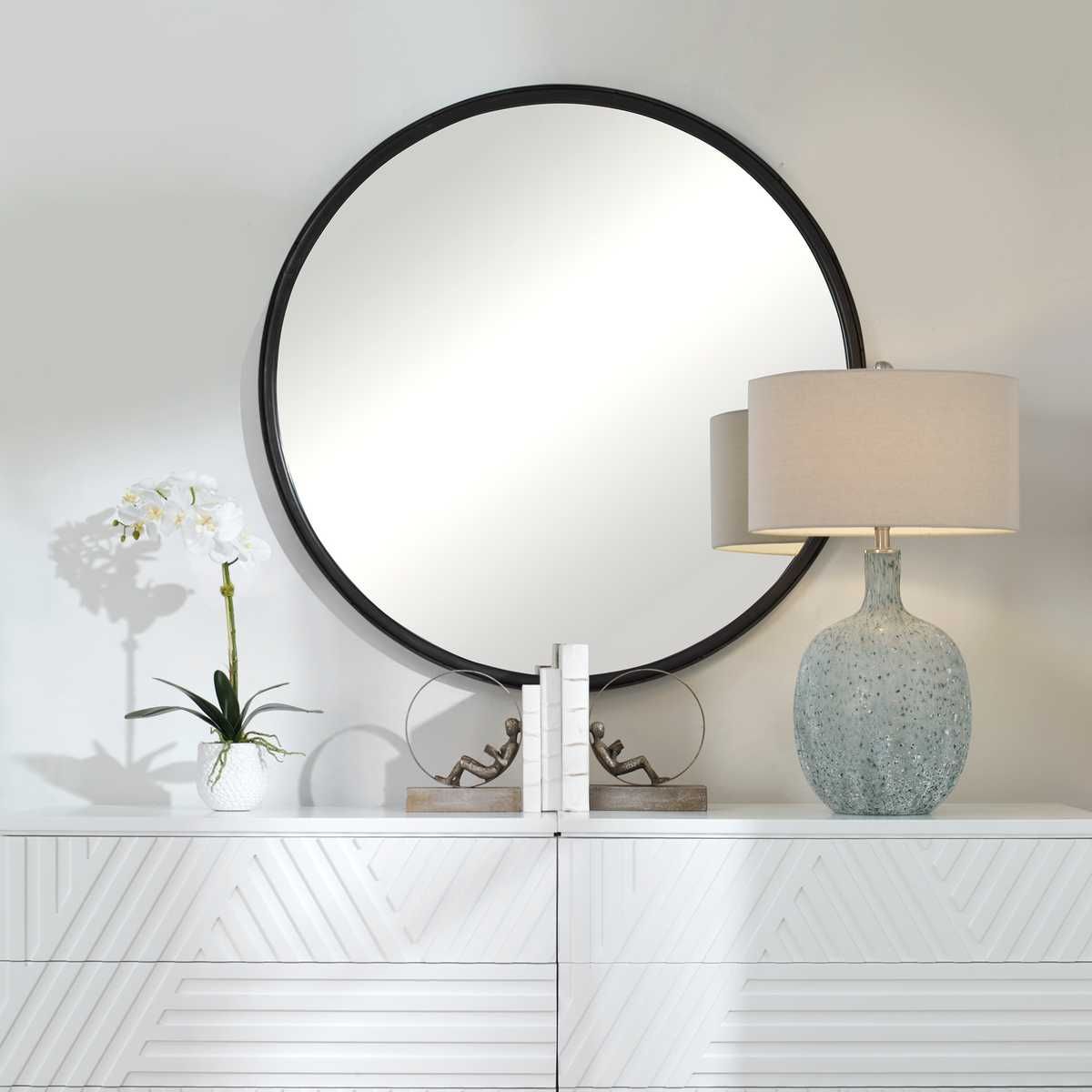 Dawsyn Round Mirror - full-length mirror for creating the illusion of space and light | Image 7 | InSTYLE Home & Rugs