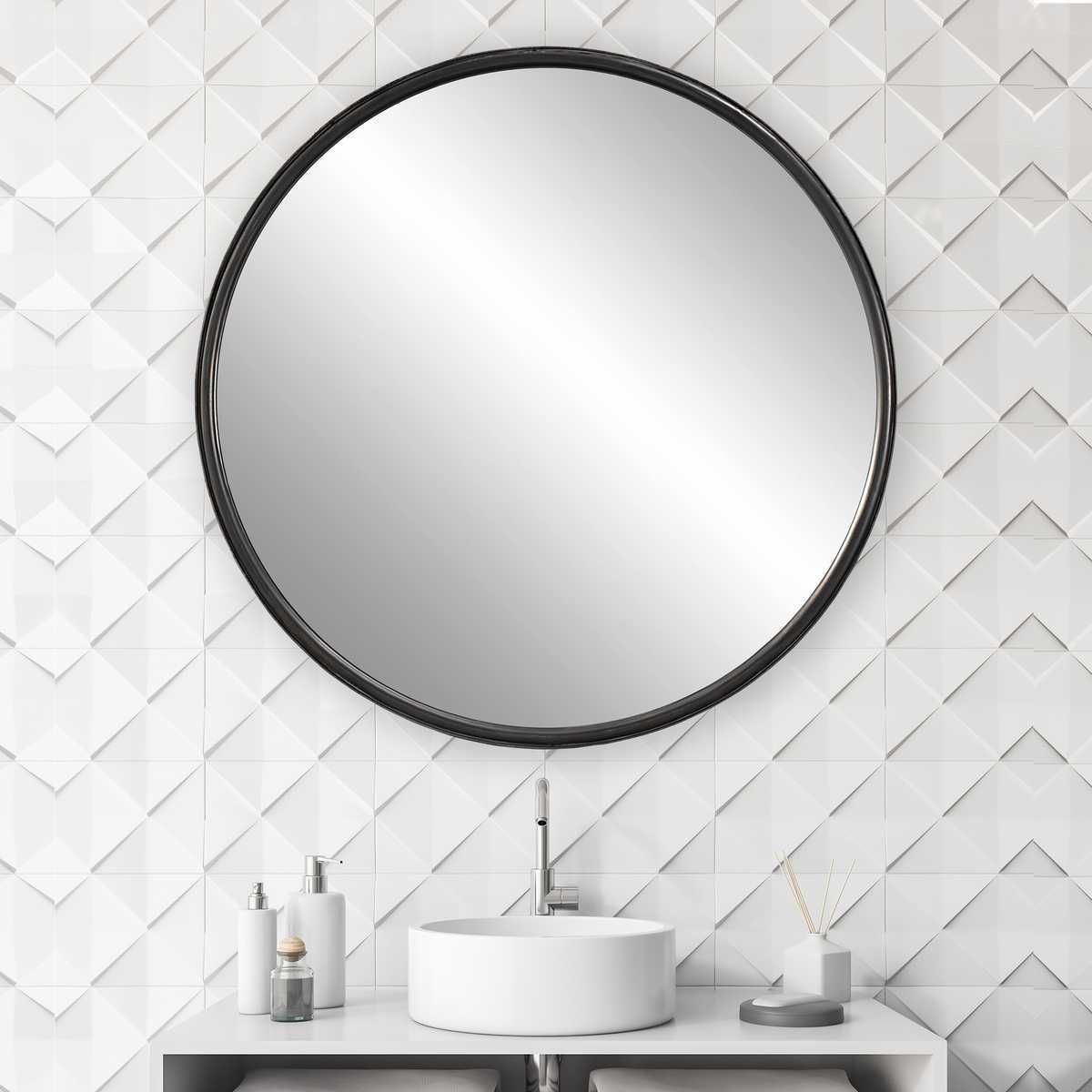Dawsyn Round Mirror - full-length mirror for creating the illusion of space and light | Image 6 | InSTYLE Home & Rugs