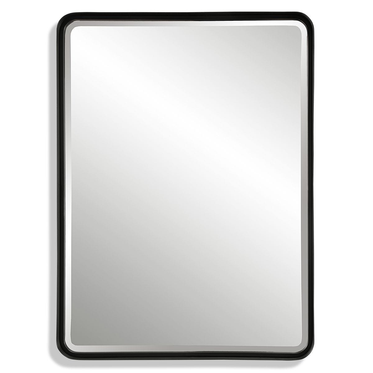 Crofton Large Mirror, Black - modern mirror with sleek design for contemporary interiors | Image 2 | InSTYLE Home & Rugs