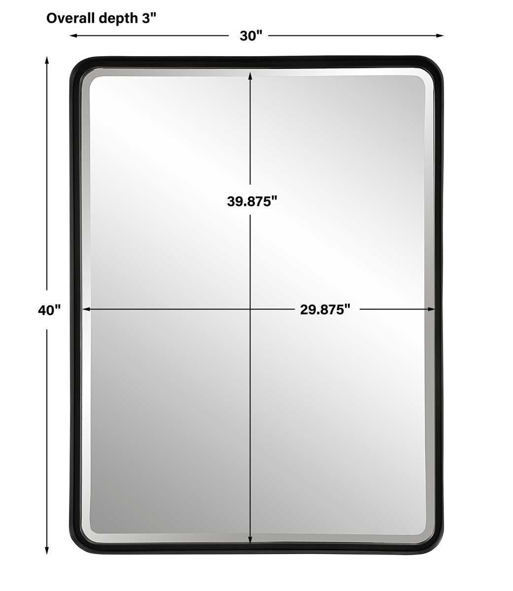 Crofton Large Mirror, Black - modern mirror with sleek design for contemporary interiors | Image 6 | InSTYLE Home & Rugs