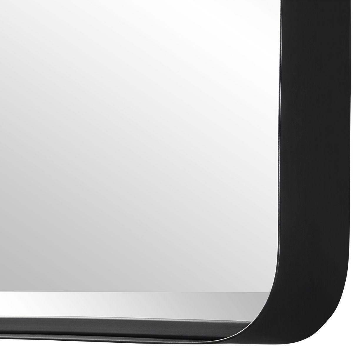 Crofton Large Mirror, Black - modern mirror with sleek design for contemporary interiors | Image 4 | InSTYLE Home & Rugs